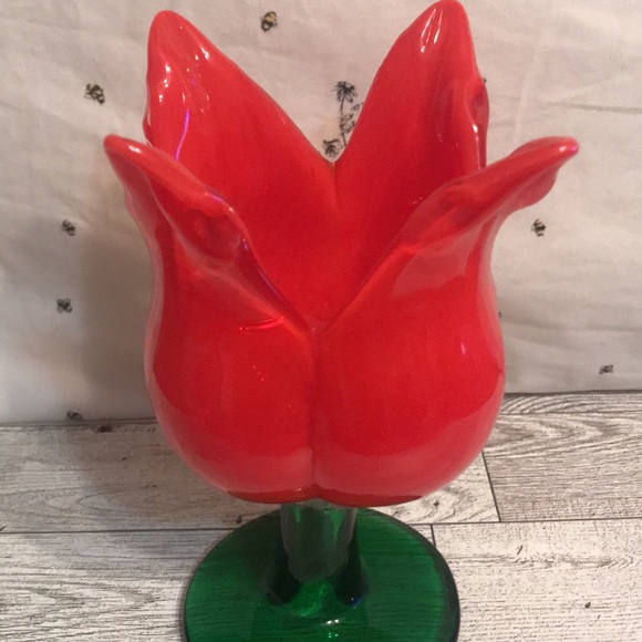 Vintage Alicja Art Glass Tulip 🌷 Vase - Picture 2 of 4